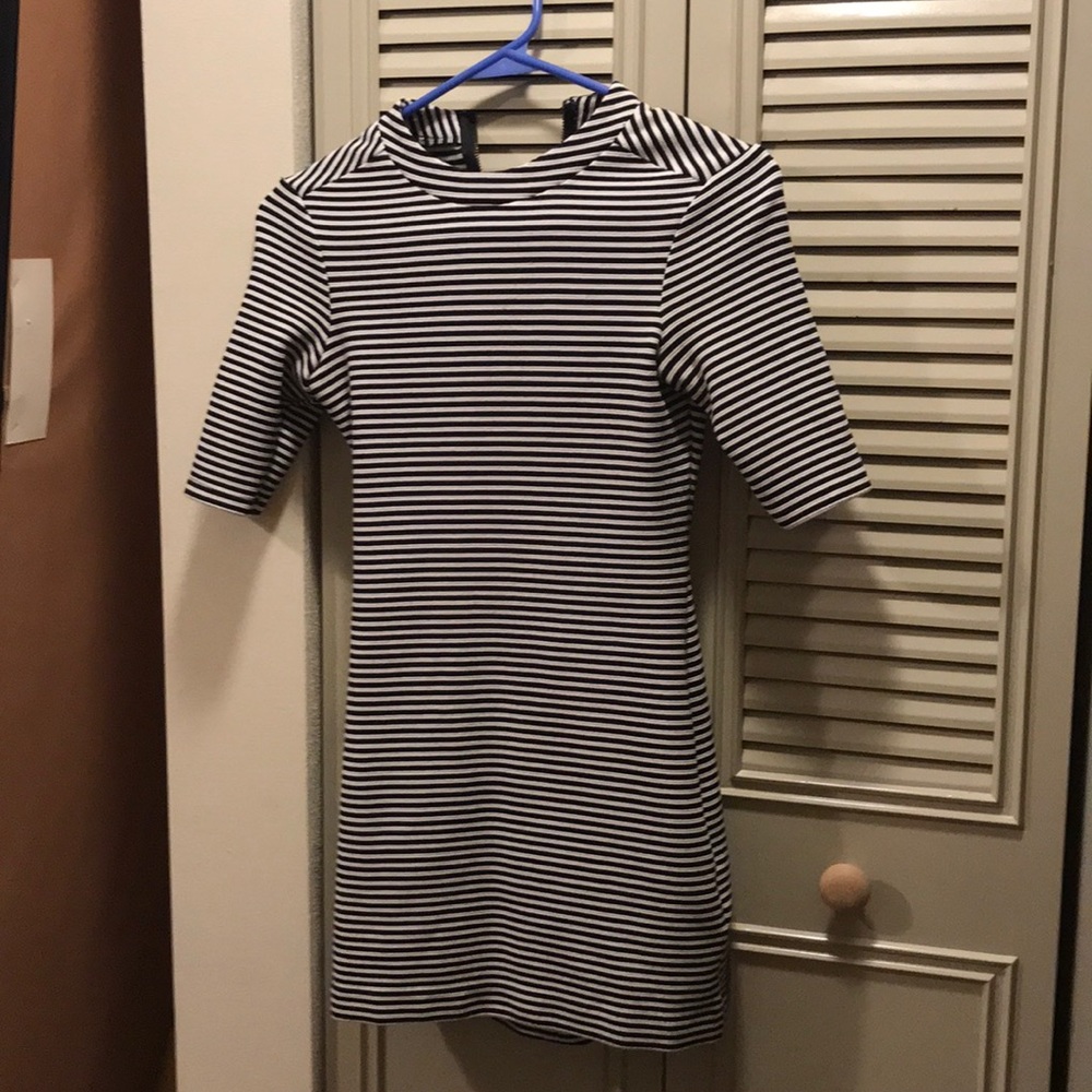 Black and white stripped dress